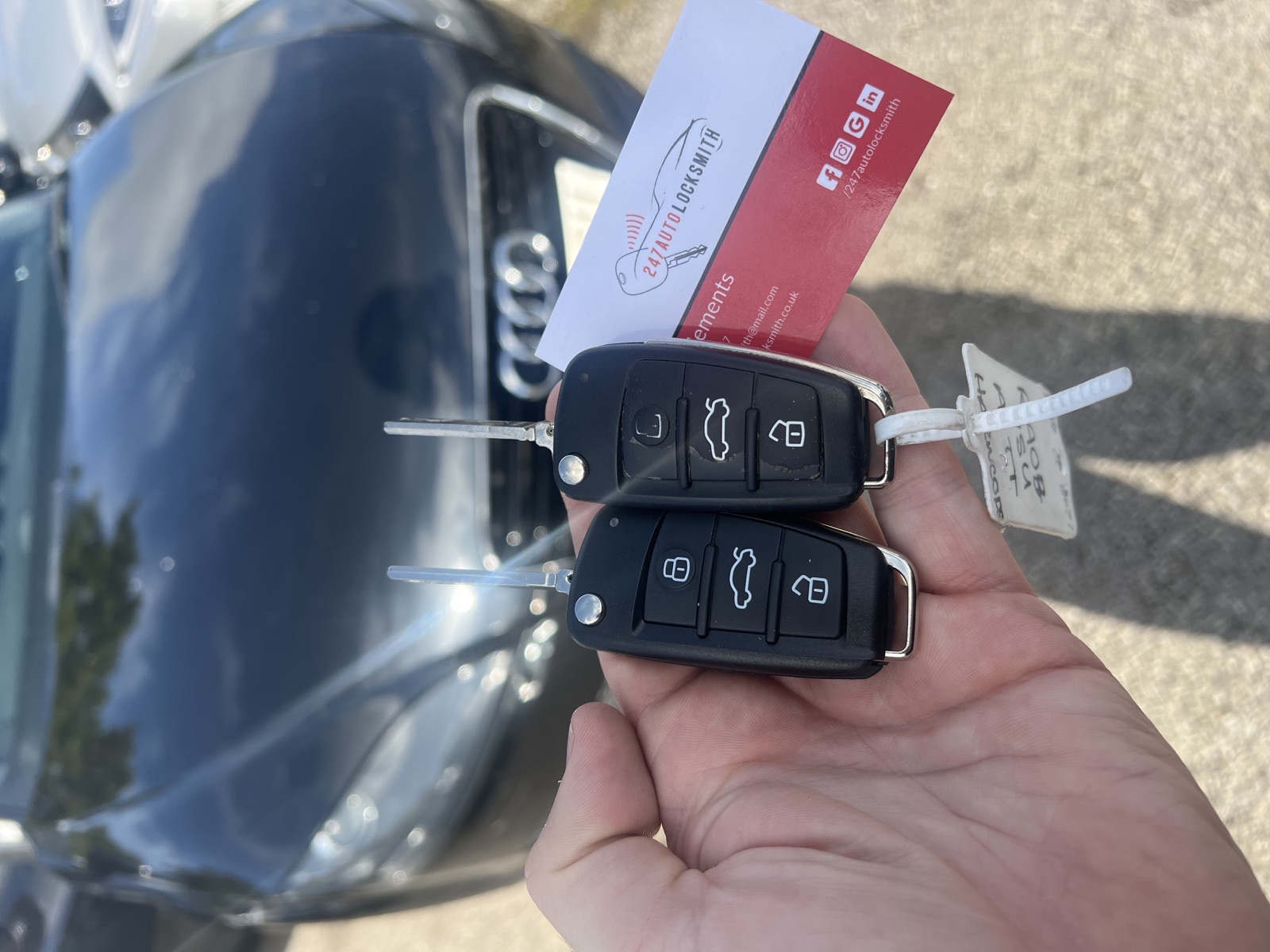 Audi TT spare keys programmed at the vehicle