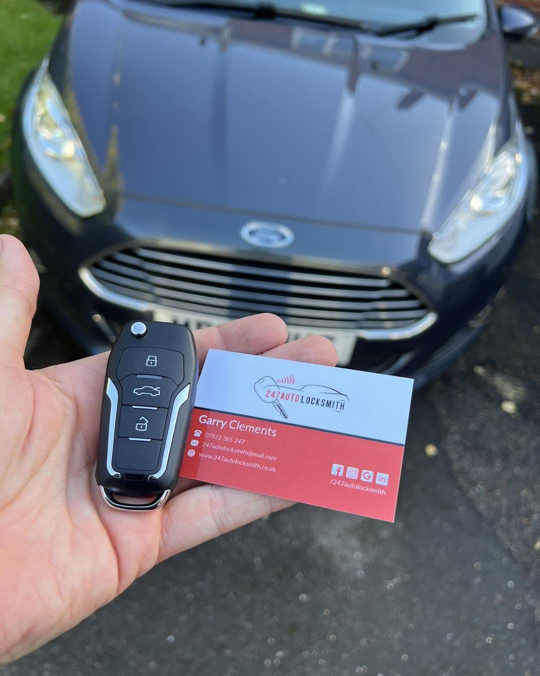Ford Fiesta spare key cut and programmed at the vehicle