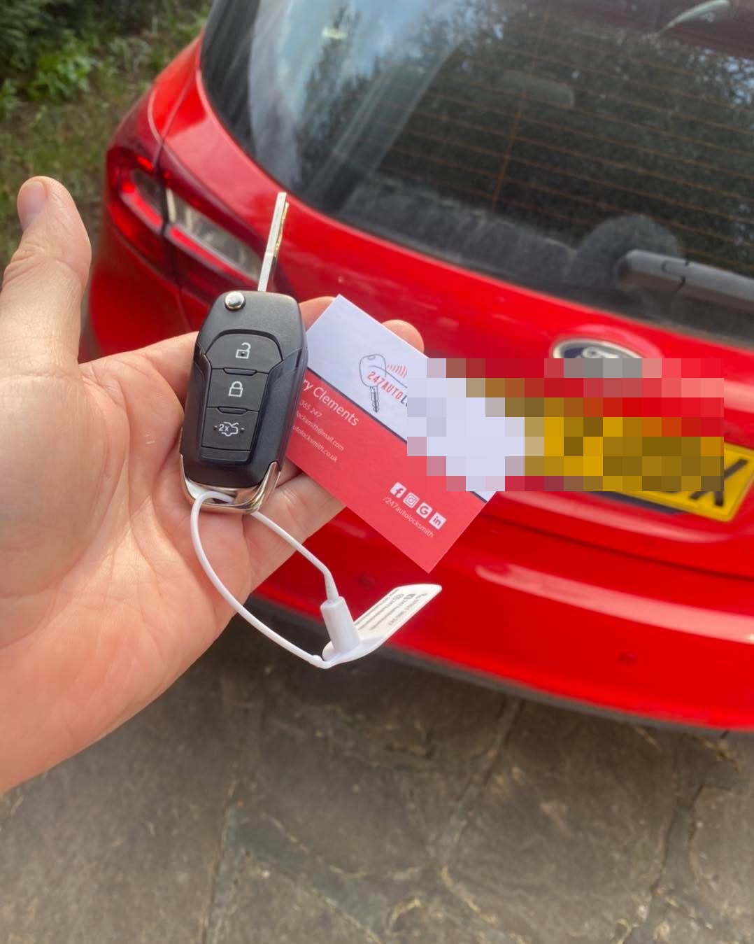 Ford Focus replacement key at the vehicle