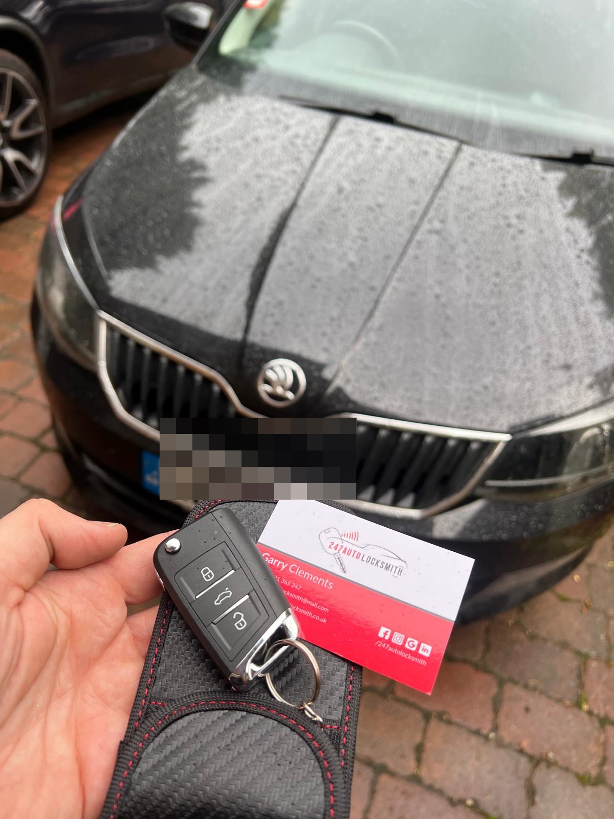 Skoda replacement key programmed at the vehicle