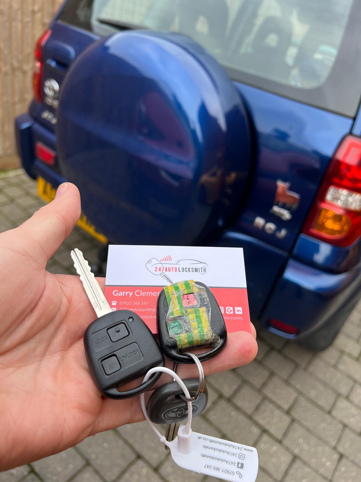 Toyota RAV4 spare keys cut and programmed at the vehicle